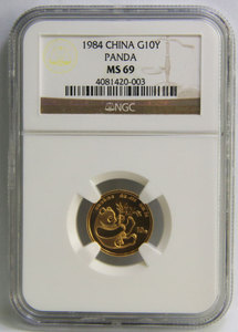 1984 panda 1/10oz gold coin NGC69