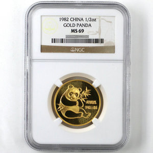 1982 panda 1/2oz gold coin NGC69