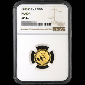 1988 panda 1/10oz gold coin NGC69