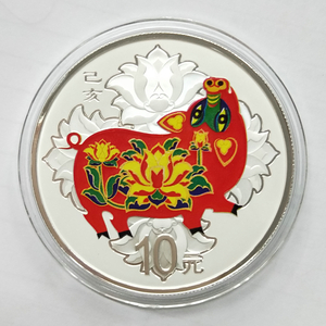 2019 pig 30g colored silver coin