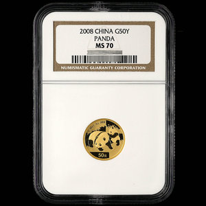 2008 panda 1/10oz gold coin NGC70