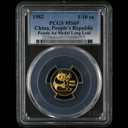 1982 panda 1/10oz gold coin PCGS69