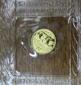 2013 panda 1/20oz gold coin