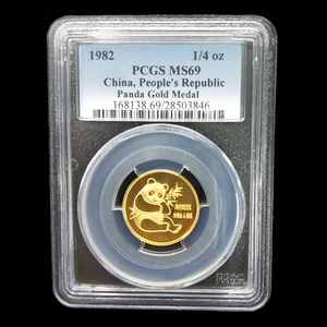 1982 panda 1/4oz gold coin PCGS69