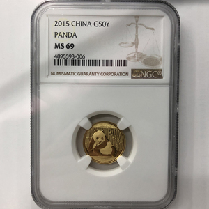 2015 panda 1/10oz gold coin NGC69